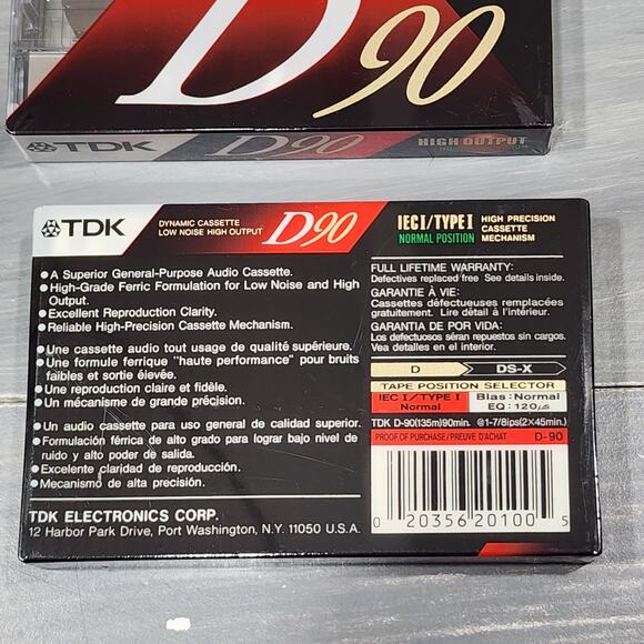 TDK D90 Blank Audio Cassette Tapes High Output IECI Type I Lot of 3 - Picture 2 of 2